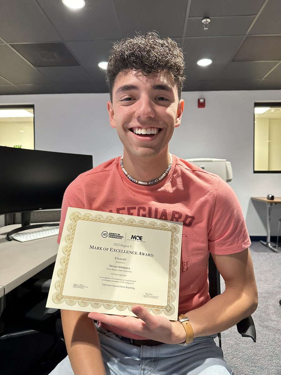 Thank you <a href="/spj_tweets/">Society of Professional Journalists</a> for my FIRST finalists award for excellence in television reporting! Congratulations to my NMSU colleague, Jadon Awon on his win as well! 

<a href="/nmsujournalism/">NMSU Journalism</a> 
<a href="/KRWG_News22/">News22</a>
