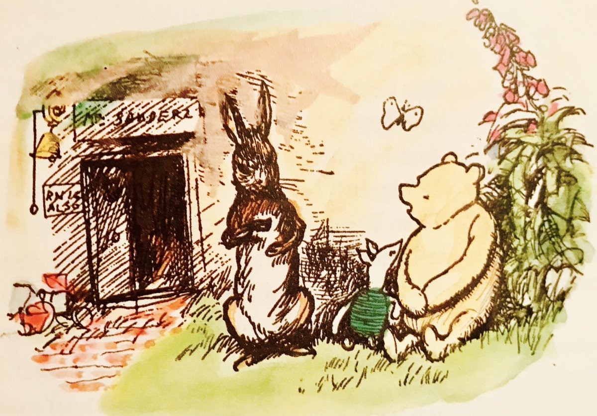 A_AMilne's tweet photo. Piglet gave Pooh a nudge, and Pooh, who felt more and more that he was somewhere else, got up slowly and began to look for himself.
"Pooh," said Piglet reproachfully, "haven't you been listening?"
"I listened, but I had a small piece of fluff in my ear." ~A.A.Milne #fridaymorning https://t.co/jpeMxQJZ1G