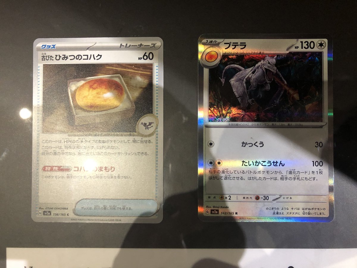 Aerodactyl and Old Amber Fossil from Pokemon Card 151