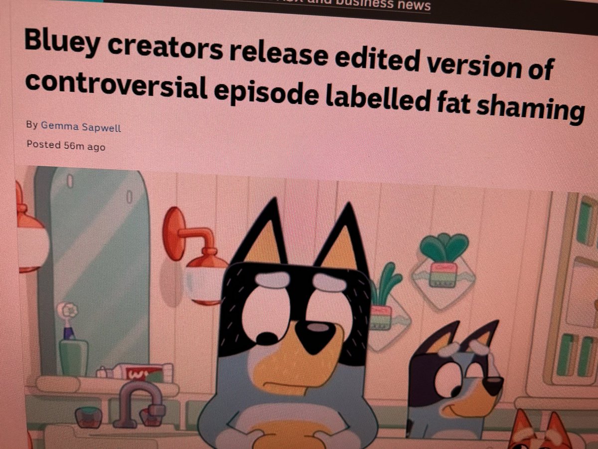 PeterGunders's tweet photo. To quote the ‘controversial’ episode, “Oh man…” #Bluey https://t.co/UrqYDEonOs