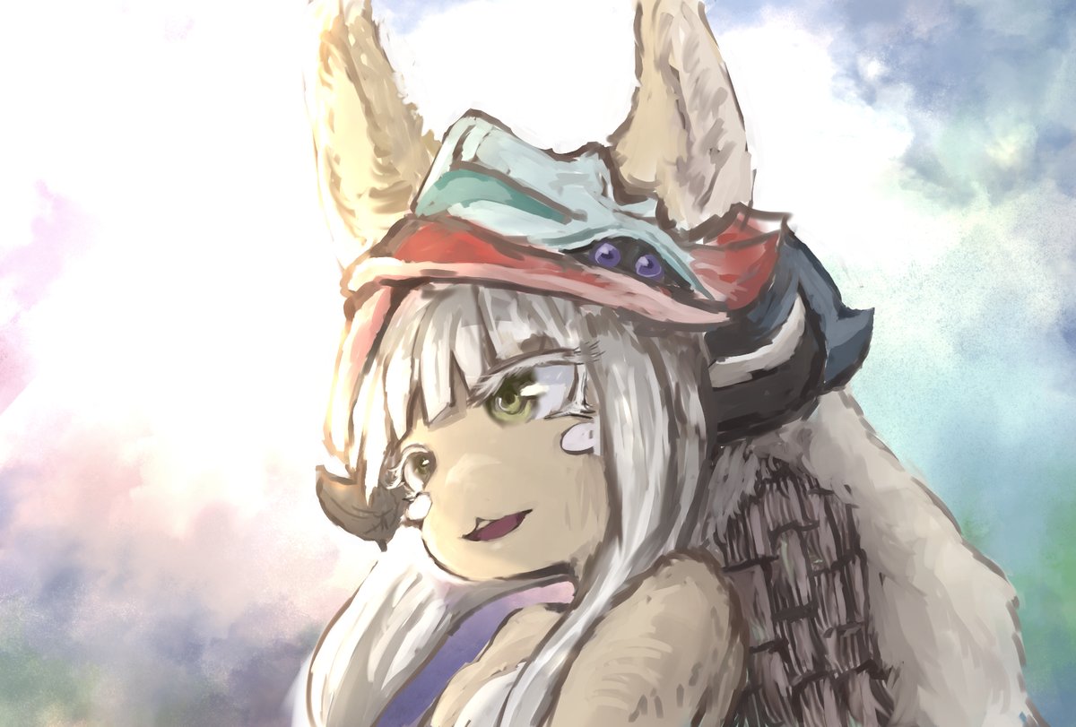 nanachi (made in abyss) furry animal ears 1other solo open mouth white hair helmet  illustration images