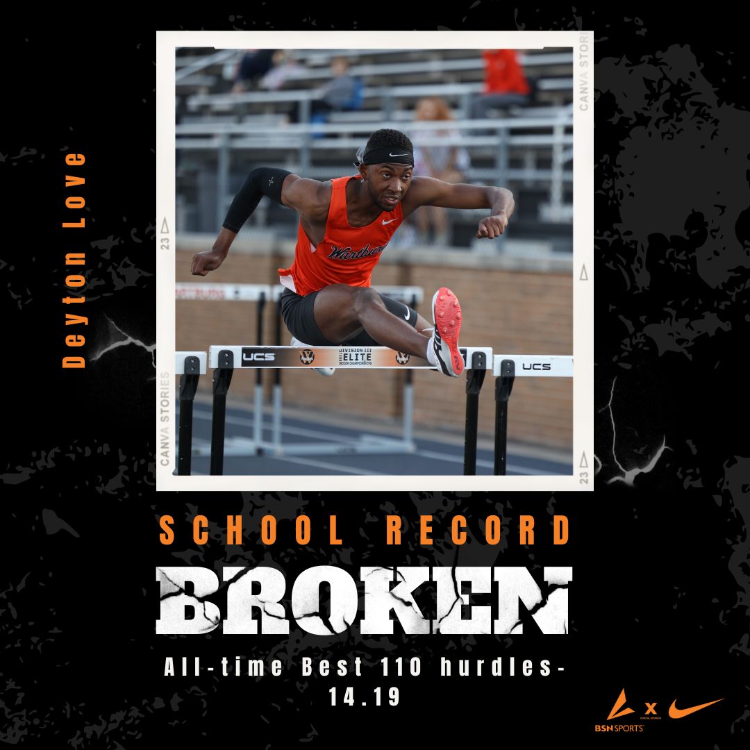 New School Record!!🚨

Congratulations to Deyton Love for breaking his school record in the 110 hurdles with his time of 14.19 at Wartburg/Luther Dual tonight!
