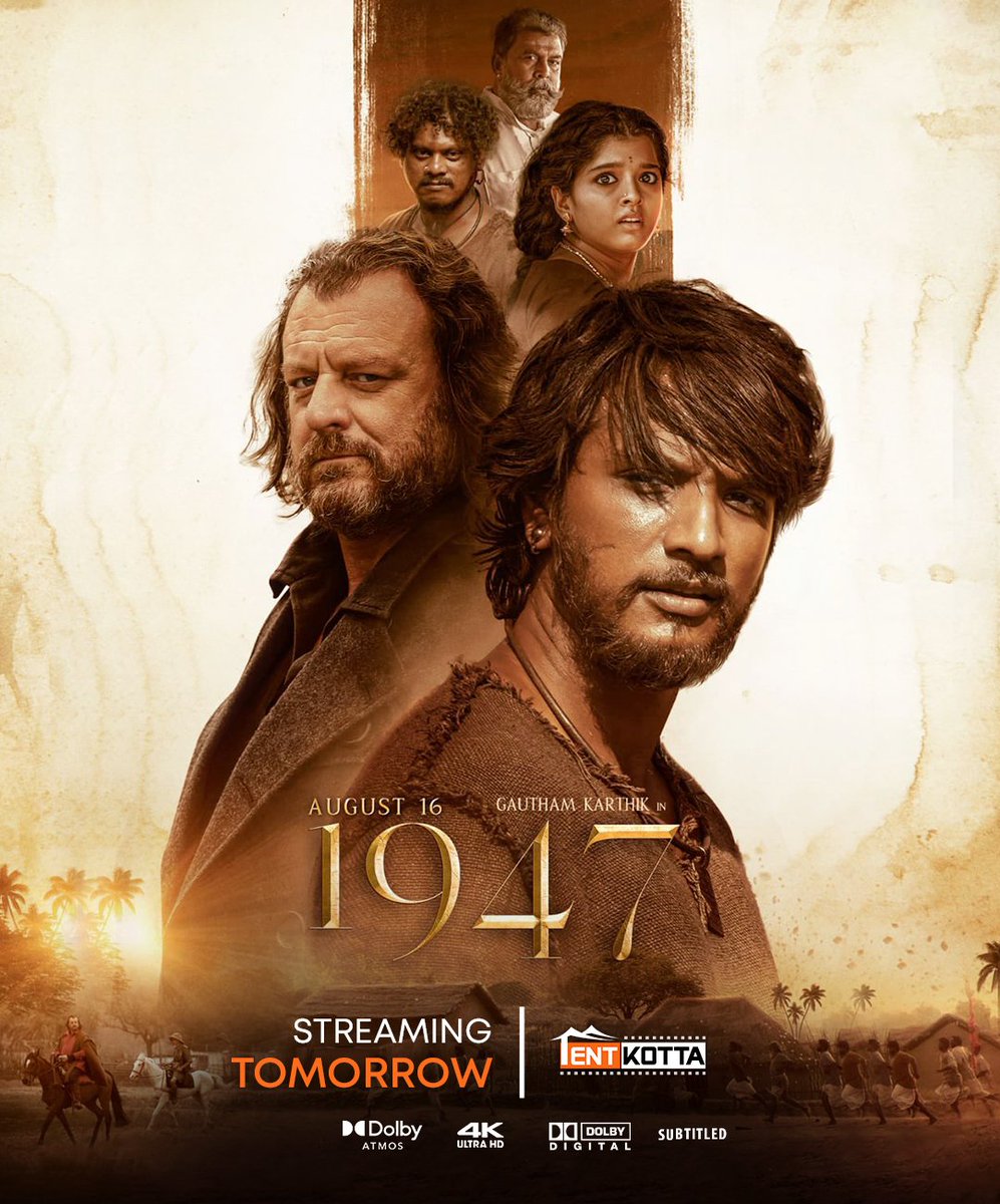 peackermedia's tweet photo. OTT Updates
Name: #1947August16
Language: #tamil
Country: #india
Channel: @Tentkotta
Actor: #gauthamkarthik #jasonshah #richardashton #revathysharma
Director: #ponkumar
#peacker #PeackerMedia #PeackerStudio #ottupdates #tentkotta #video #action #period #drama #movie https://t.co/h8tTJ7M0w3