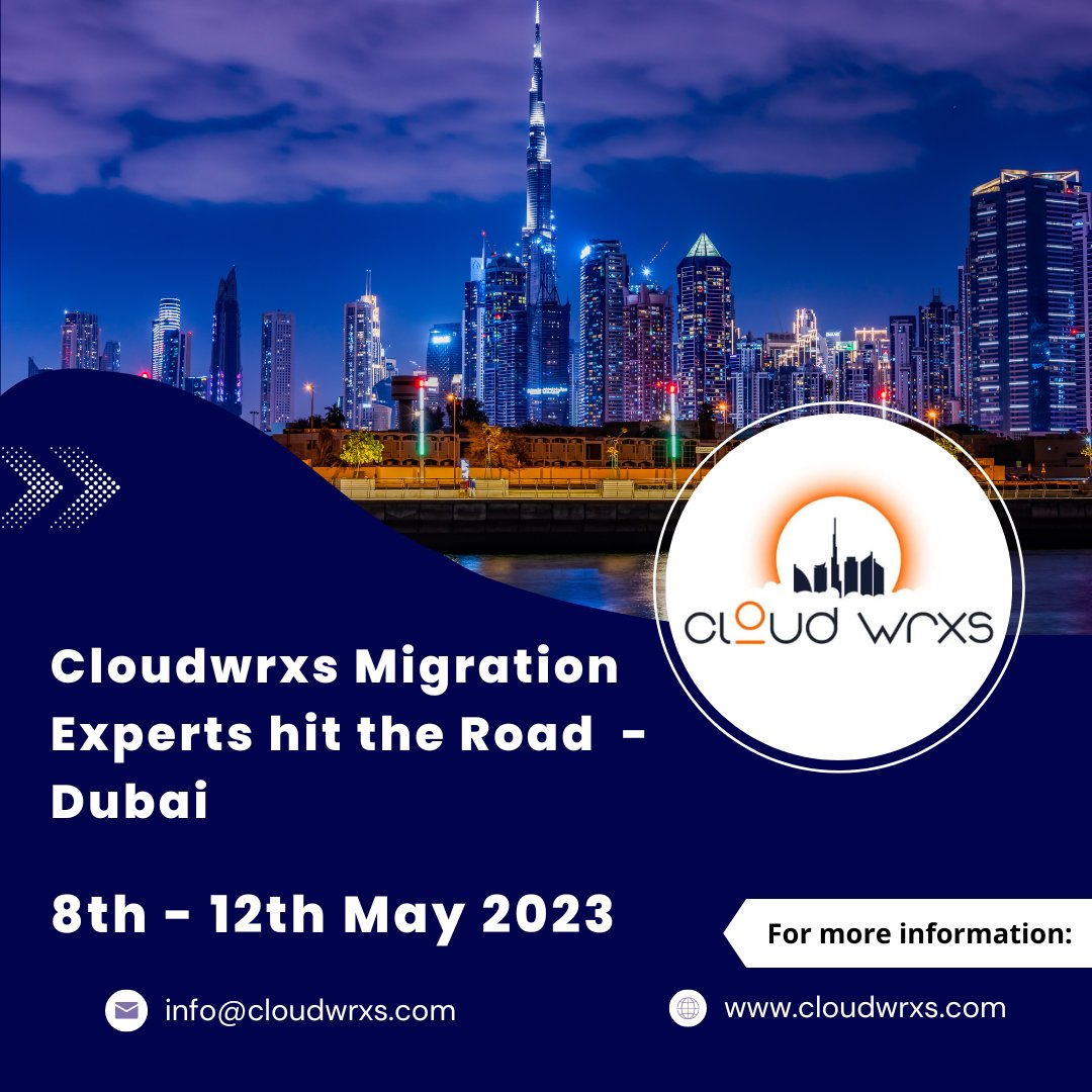 cloudwrxs's tweet image. We are excited to announce that our cloud migration experts will be hitting the road in Dubai from 8th May to 12th May.
Catch up with the cloudwrxs team any day this week.
#AWS #awspartner #awsadvancedpartner #awsconsultingpartner #awsmigrationservice #cloudwrxs #cwxs #dubai