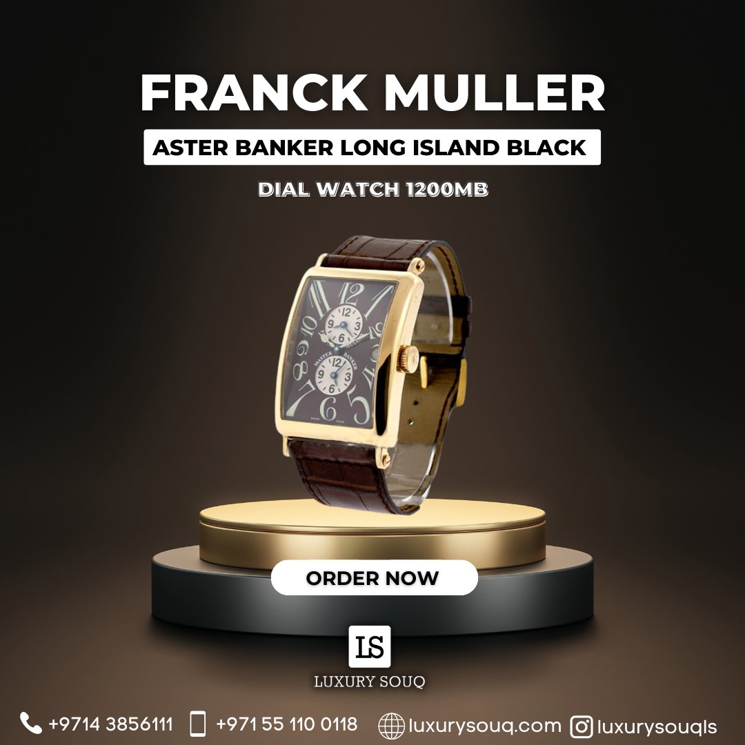 FRANCK MULLER
Aster Banker Long Island Black Dial Watch 1200MB
For details, reach us out on WhatsApp 055 110 0118
#FranckMuller #MasterOfComplications #TimelessLuxury #SwissWatchmaking #WatchCollector #HauteHorlogerie #PrecisionEngineering #InnovativeDesign #LimitedEdition
