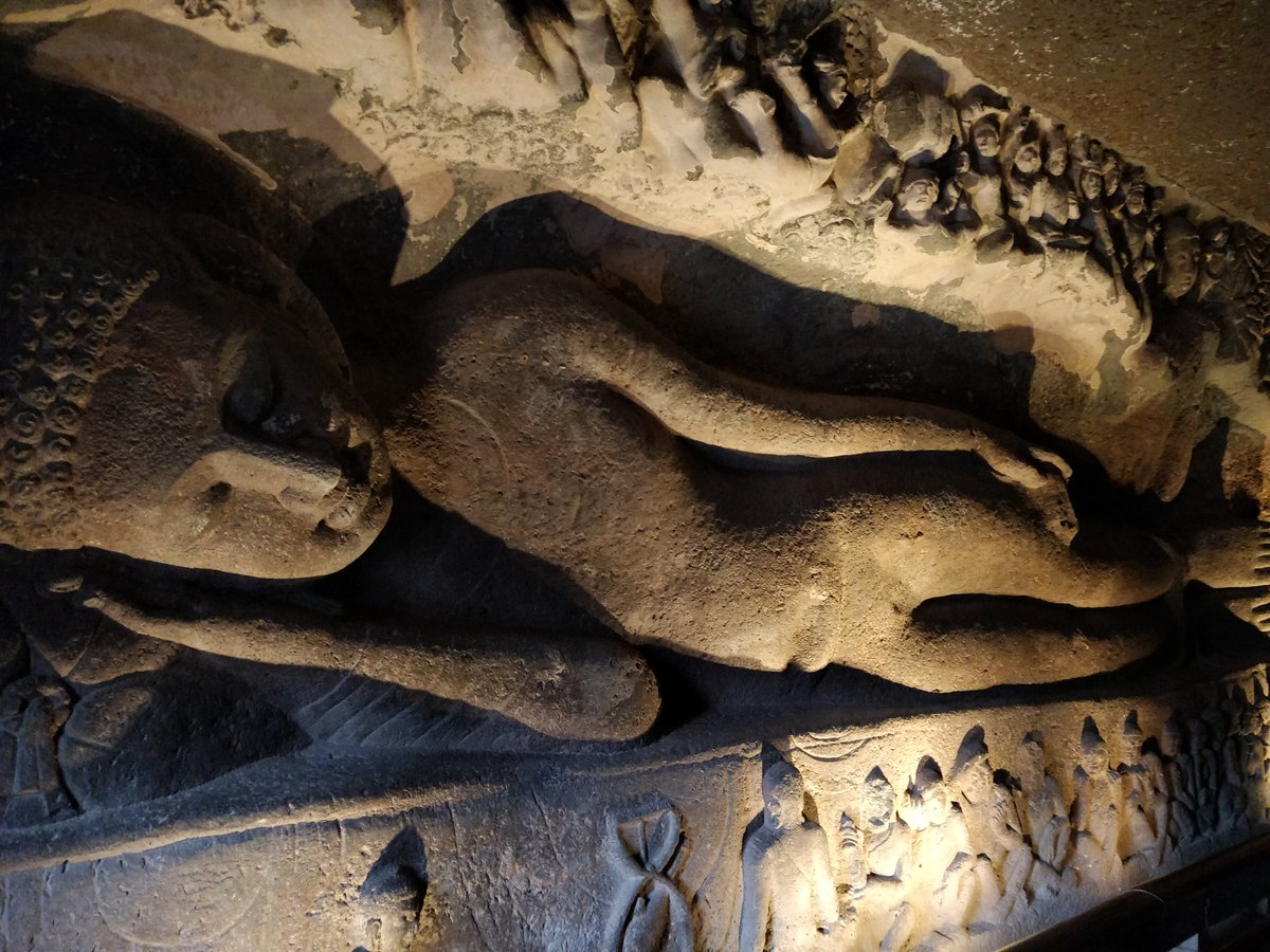 20. Mahaparinirvana of Buddha, Cave 26, Ajanta Maharashtra..