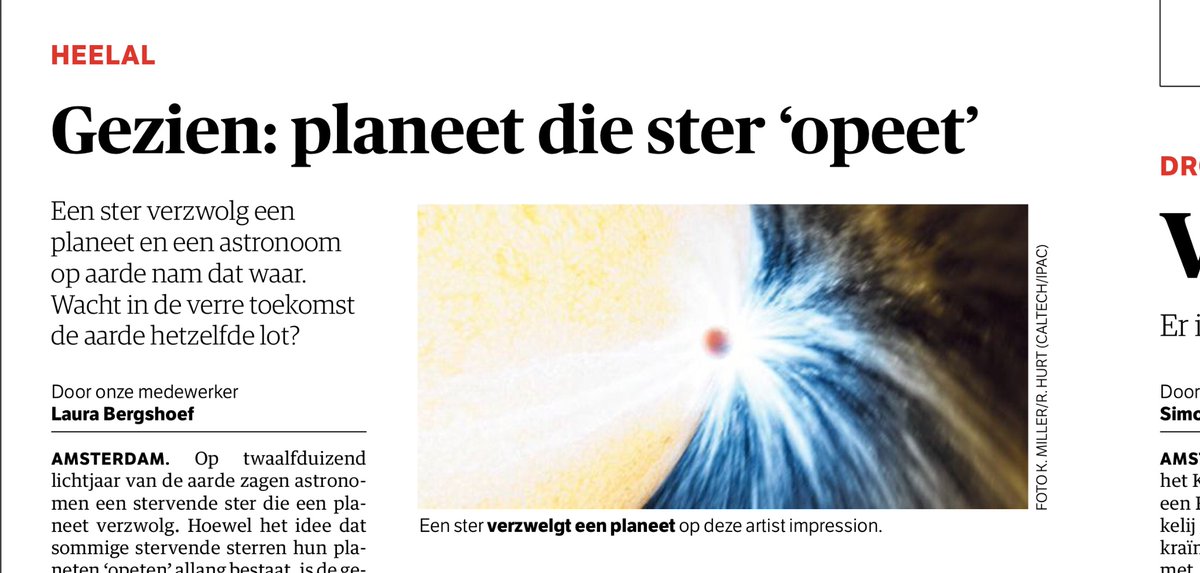 Het is toch juist omgekeerd? #planeet #ster #opeten @nrc