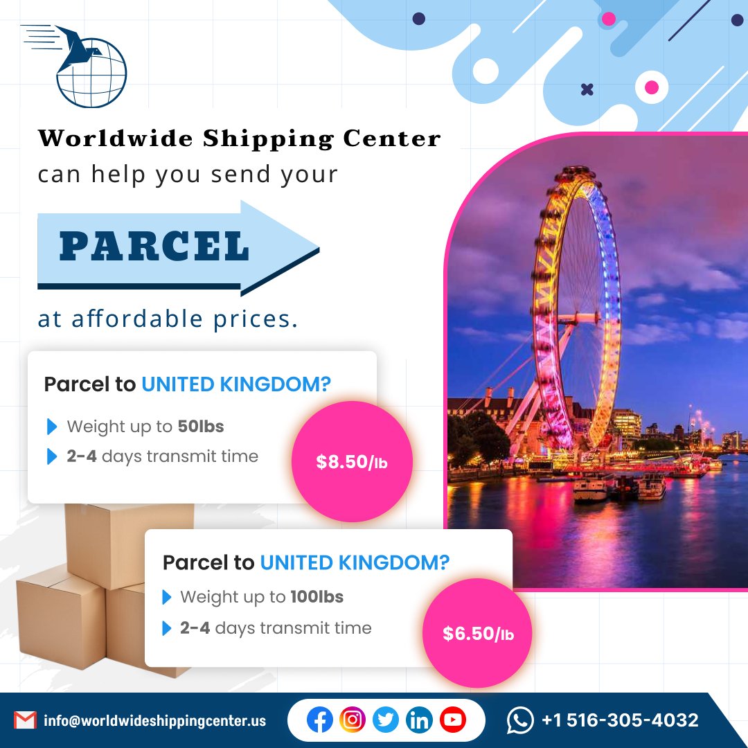 Have #Parcel to send to #UK?
Why waiting then? 🕒
Call us now!

#worldwideshippingcenter #wwsc #Floralpark #shippingcenterinFloralpark #Fedexinfloralpark #UPScenterinfloralpark #DHLinfloralpark #ParcelShipping #WorldwideShippingCenter