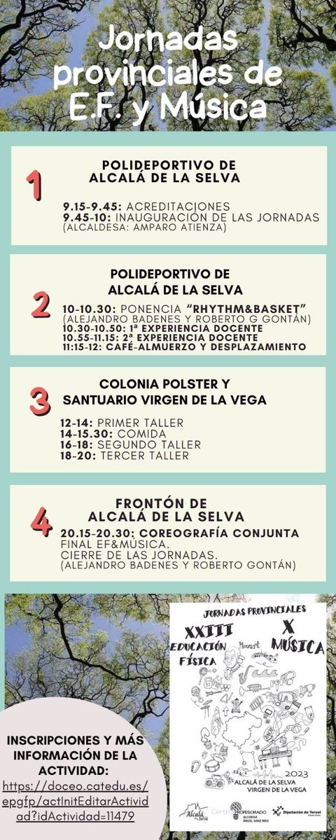 angelsanzbriz's tweet photo. ¡¡¡BUENAS!!!
¡Últimos cuatro días para inscribirse en las Jornadas EF&amp;Música!
Os dejamos el enlace de DOCEO: 
https://t.co/4mm3MHw1x4

¡10 EUROS: almuerzo, comida y camiseta!

Talleres y experiencias docentes:
https://t.co/kelIvB4BZ3 https://t.co/8YgtZHzR3M