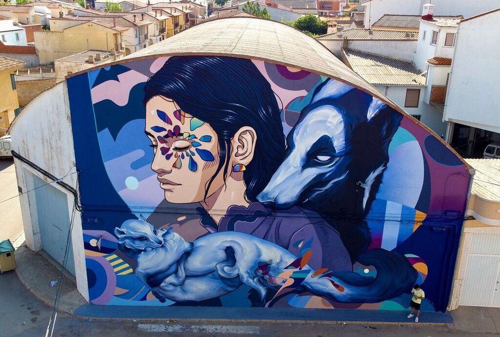 streetartUS's tweet photo. #Streetart by #LidiaCao @lidia.cao + #MURFIN @bymurfin in #Iniesta, Spain, for #AstarteFestival @astarte_festivaldearteurbano
More pics at: https://t.co/ItAbr3v5v2
Via @cultureforfreedom @barbarapicci 
 https://t.co/VLfDFTGtbS https://t.co/ckVjlERrie