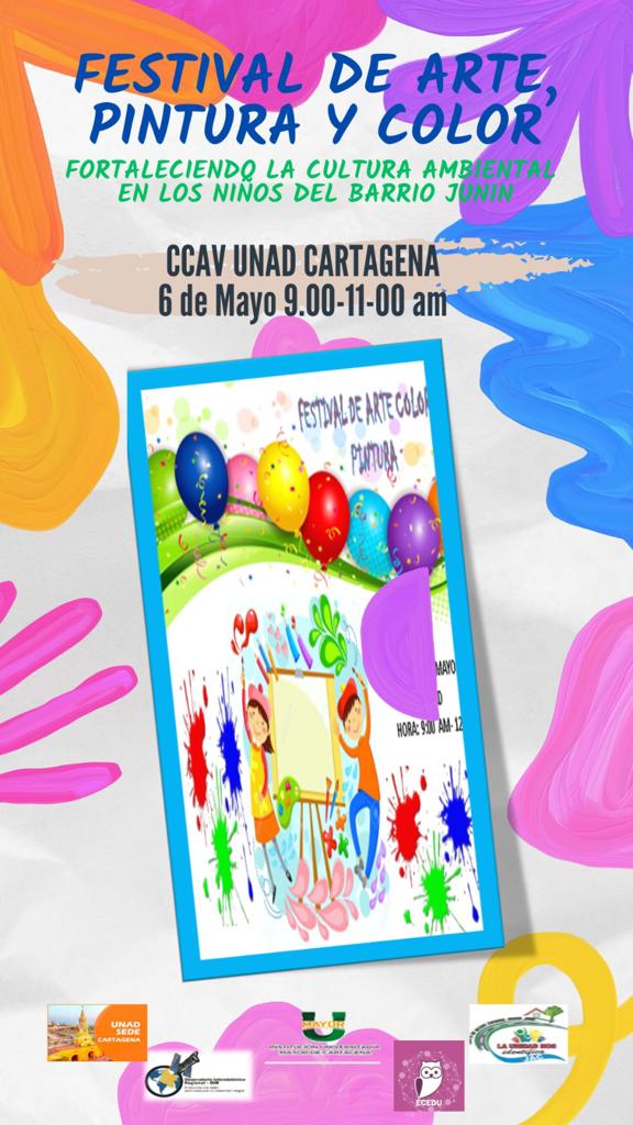 ElOIRdelaRegion's tweet photo. #OIRNodoCaribe @UNADCartagena #InteraccionEmprendimientoCMRM #PTSComunidadJunin #universidadmayorBolivar #ECEDU  invita a la comunidad al ¨Festival Infantil Arte, Pintura y Color¨, para fortalecer la cultura ambiental en los infantes de la comunidad. Mayo 6 9.00 CCAV Cartagena https://t.co/wF9q1TbEhZ