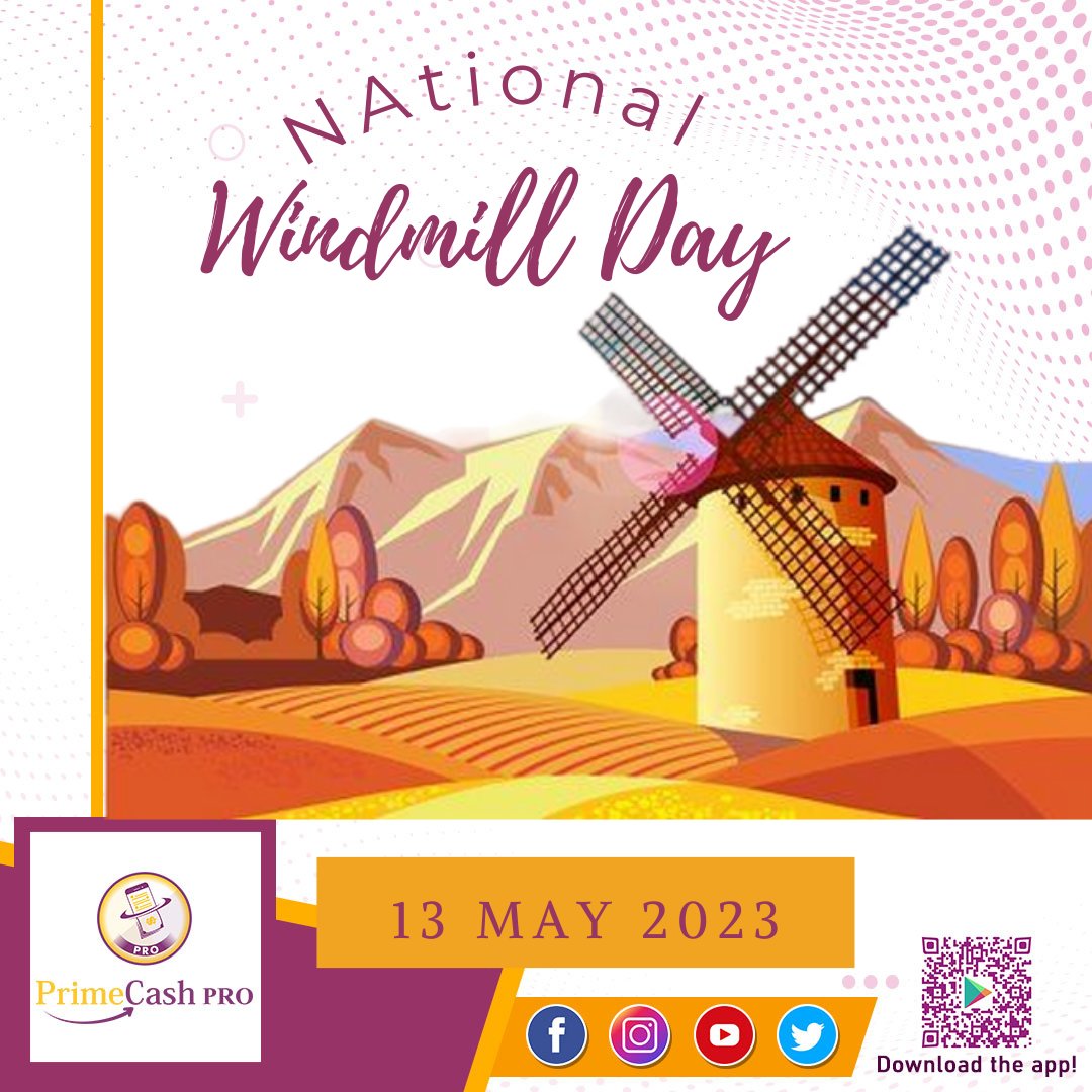 Primecash_PRO's tweet photo. "Happy National Windmill Day! May we continue to find innovative ways to harness the power of the wind and reduce our dependence on fossil fuels."
...
#NationalWindmillDay #WindmillDay #RenewableEnergy #Sustainability #CleanEnergy #WindPower #GreenEnergy #AgriculturalHeritage https://t.co/TQ6QAjexvJ