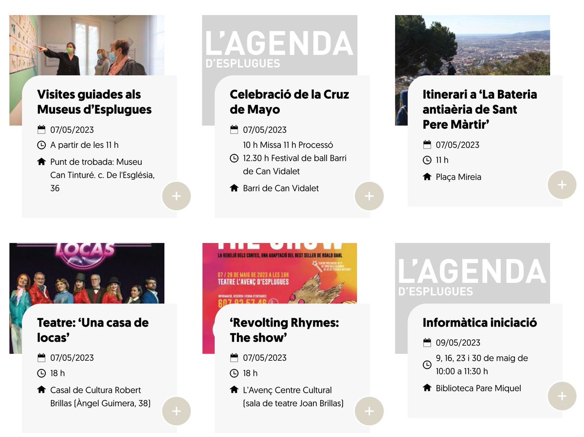 #AgendaEsplugues

😎Aquest #capdesetmana queda't a #Esplugues!

💚Tenim una agenda plena d'activitats solidàries, esportives, culturals i sostenibles!

👉 #EspluguesIPunt