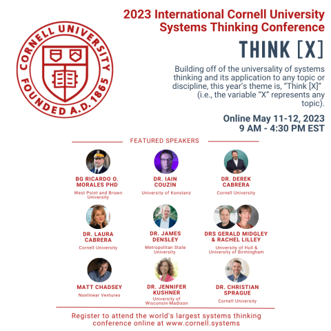 Join the @Cornell International Systems Thinking Conference on 11th & 12th May 2023 to explore the application of systems thinking in tackling the most pressing problems of our time. Register now for limited seats! cornell.systems #ThinkX #SystemsThinking #Conference