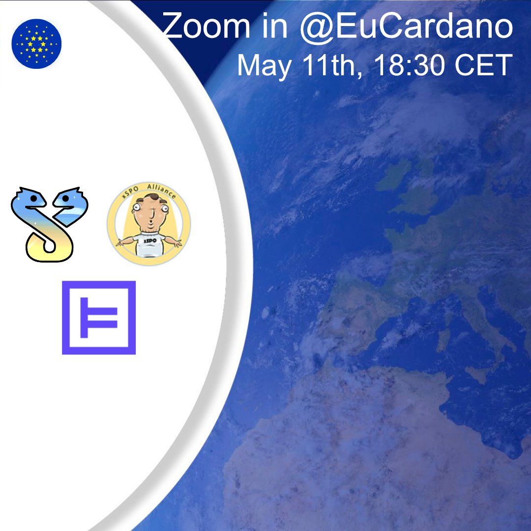 EuCardano's tweet photo. #SafeTheDate &amp; #RT!

 The next EuTH is on May 11th, 18:30 CET 
 
🌱 #Cardano Natives Onboarding for Growth 🌱
#developers #stakepooloperators #digitalidentity

#CardanoCommunity we are on🔥

@OpShinDev @AllianceXspo @proof_space https://t.co/WgVcdoULZQ