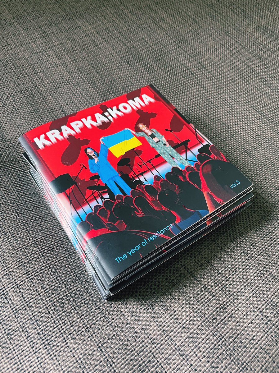 Today is Bandcamp Friday and our third comic book is finally out! 🥳

Today is the best day to buy it, as we are in the UK, so it's cheaper to send and it will arrive quicker too ✈️

Check it out: krapkakomamusic.bandcamp.com/merch/comic-bo…

#bandcamp #bandcampfriday