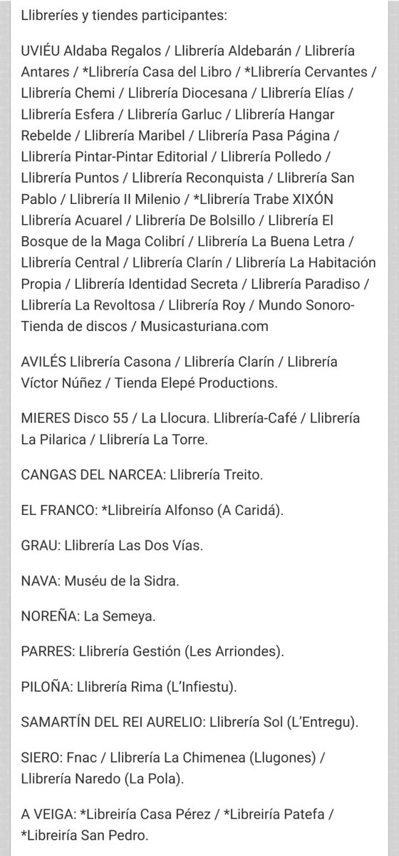 ¡Bon Día de les Lletres Asturianes! Güei puedes mercar el mio llibrín con un 10% de descuentu y llibru de regalu nestes llibreríes. ⤵️