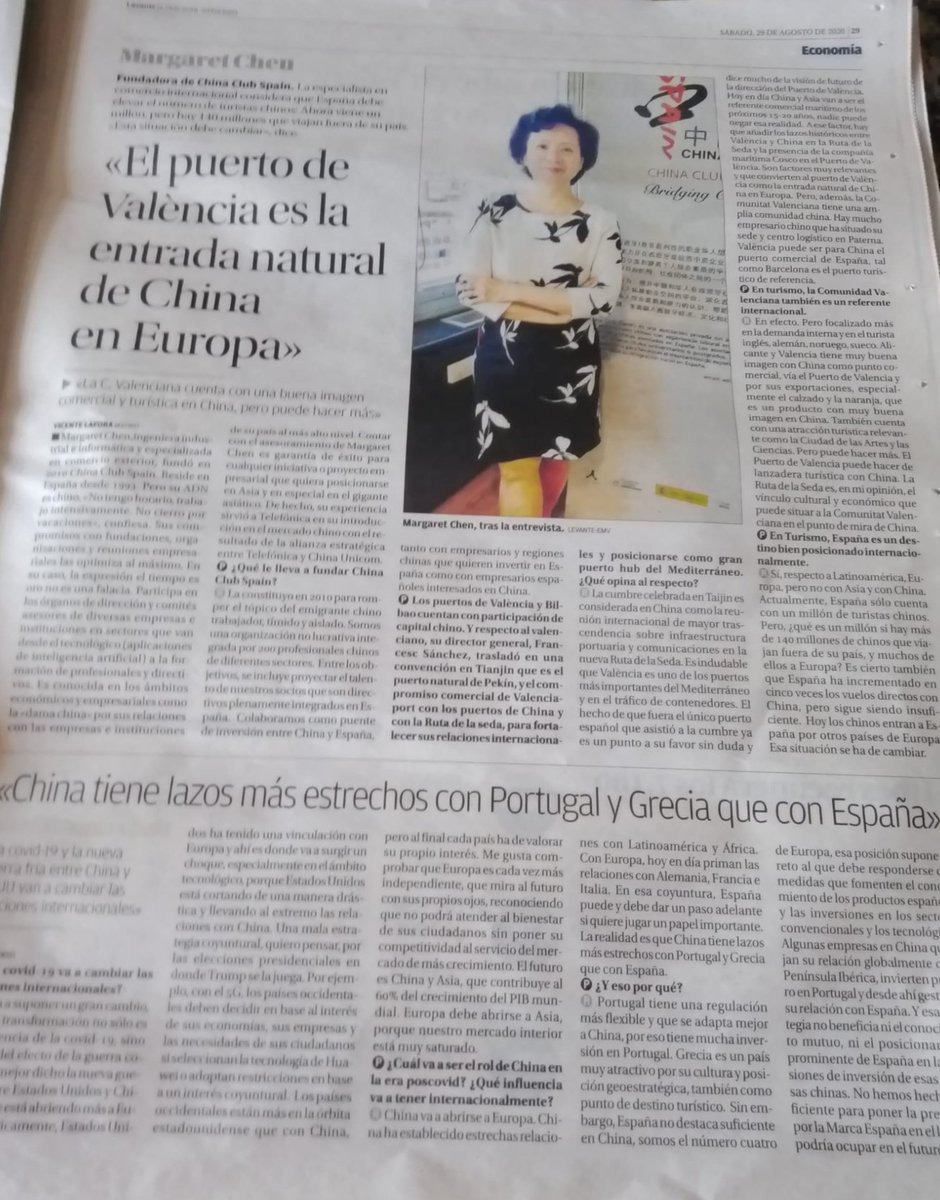VLafora's tweet photo. @Ken_M_Browne @EstibalizMLaVoz @CasaAsia @MHCSpain @alexisroig @CatedraChina @nihaoconecta My sincere congratulations Margaret. You deserve it for your exemplary professional career.
https://t.co/FqdZQFL6kG
@levante_emv @Monrealmartinez @CEOE_ES @Dircom_CEOE @MichelMontaner @miqueliceta @FerranGarrido @ximopuig @CristinaNarbona @juancacicedo @circulodempresa https://t.co/wm0JhA9Bak