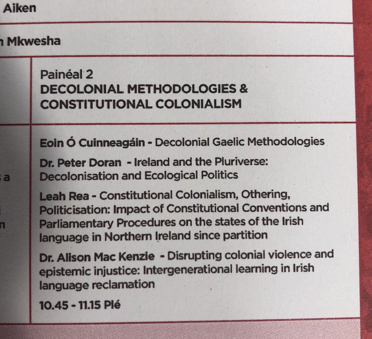 Síobhra Aiken (@siobhra) on Twitter photo Sárphainéal ar maidin: ‘Decolonial Methodologies & Constitutional Colonialism’. GRMA le hEoin, Peter <a href="/QUBelfast/">Queen's University Belfast 🎓</a>, <a href="/MissTwice/">Leah Rachel 🌹</a> <a href="/UlsterUni/">Ulster University</a>, Alison <a href="/QUBSSESW/">SSESW at Queen's</a> agus cathaoirleach @RoisinNicLiam #díchoiliniú Sárphainéal ar maidin: ‘Decolonial Methodologies & Constitutional Colonialism’. GRMA le hEoin, Peter <a href="/QUBelfast/">Queen's University Belfast 🎓</a>, <a href="/MissTwice/">Leah Rachel 🌹</a> <a href="/UlsterUni/">Ulster University</a>, Alison <a href="/QUBSSESW/">SSESW at Queen's</a> agus cathaoirleach @RoisinNicLiam #díchoiliniú