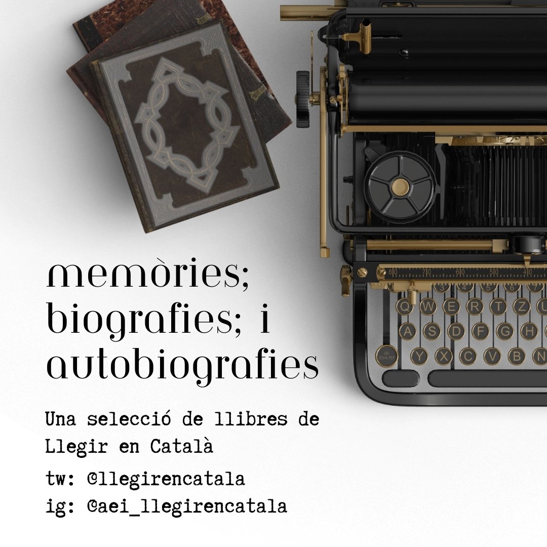Hem fet una selecció de llibres amb el tema MEMÒRIES, BIOGRAFIES I AUTOBIOGRAFIES.

Desitgem que us agradi!

Amb convidats: <a href="/angleeditorial/">Angle Editorial</a> <a href="/Quaderns_Crema/">Quaderns Crema</a> <a href="/Grup62/">Grup62</a> <a href="/NormaEdEnCatala/">NormaEdEnCatala</a> <a href="/PagesEditors/">Pagès Editors</a> i les editorials de <a href="/llegirencatala/">Llegir en Català</a> 

Aquí:
llegirencatala.cat/memories-autob…