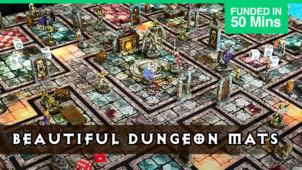 Beautiful Dungeon Mats are Funded on #Kickstarter, these 3x3ft mats are great for #ttrpg sessions and games like #heroquest 
kickstarter.com/projects/iansc… - #gaming #dnd #Pathfinder <a href="/Kickstarter/">Kickstarter</a>