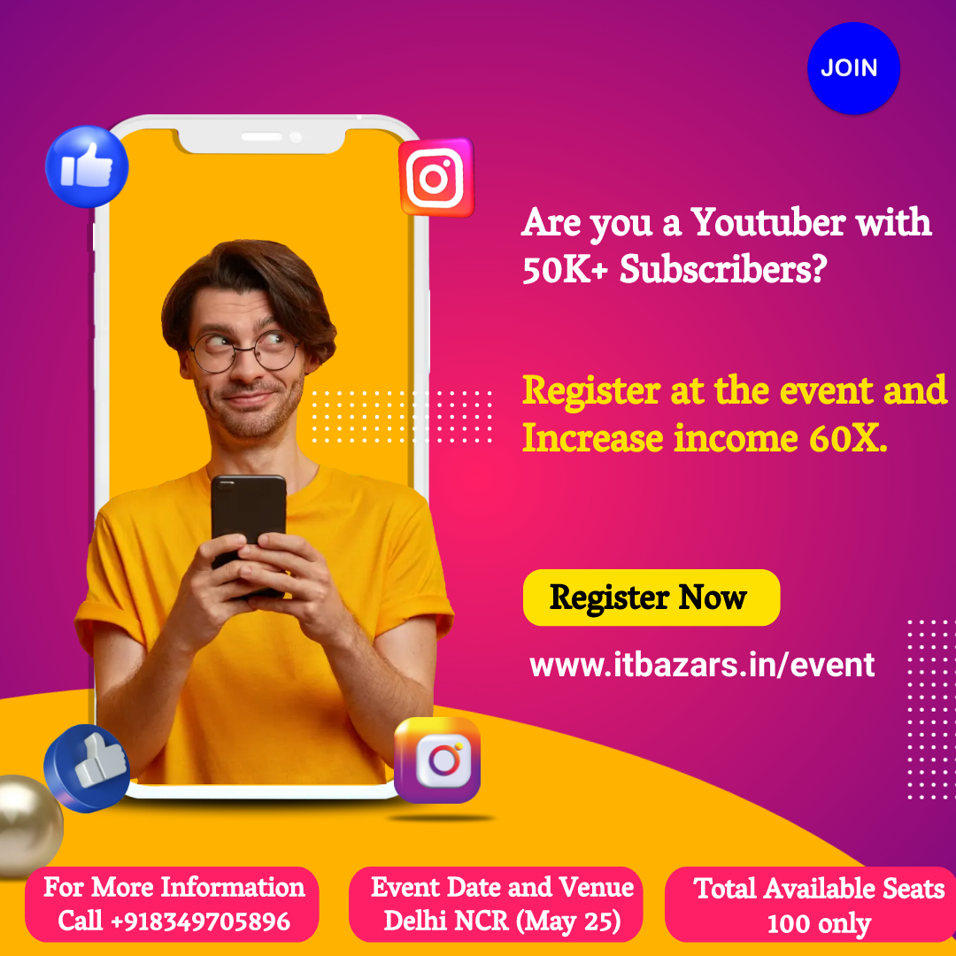 joinsocials's tweet photo. #No-1 Event for New YouTuber who have upto 50K subscribers.

Event to Increase 60X income with Great Opportunity.

Register Now For Event :
https://t.co/5rZ9FgxDJS

Venue : Delhi NCR (25 May)

#youtuber #youtuberindia #youtubers #influencer #influencers https://t.co/mW5IkeCPkm