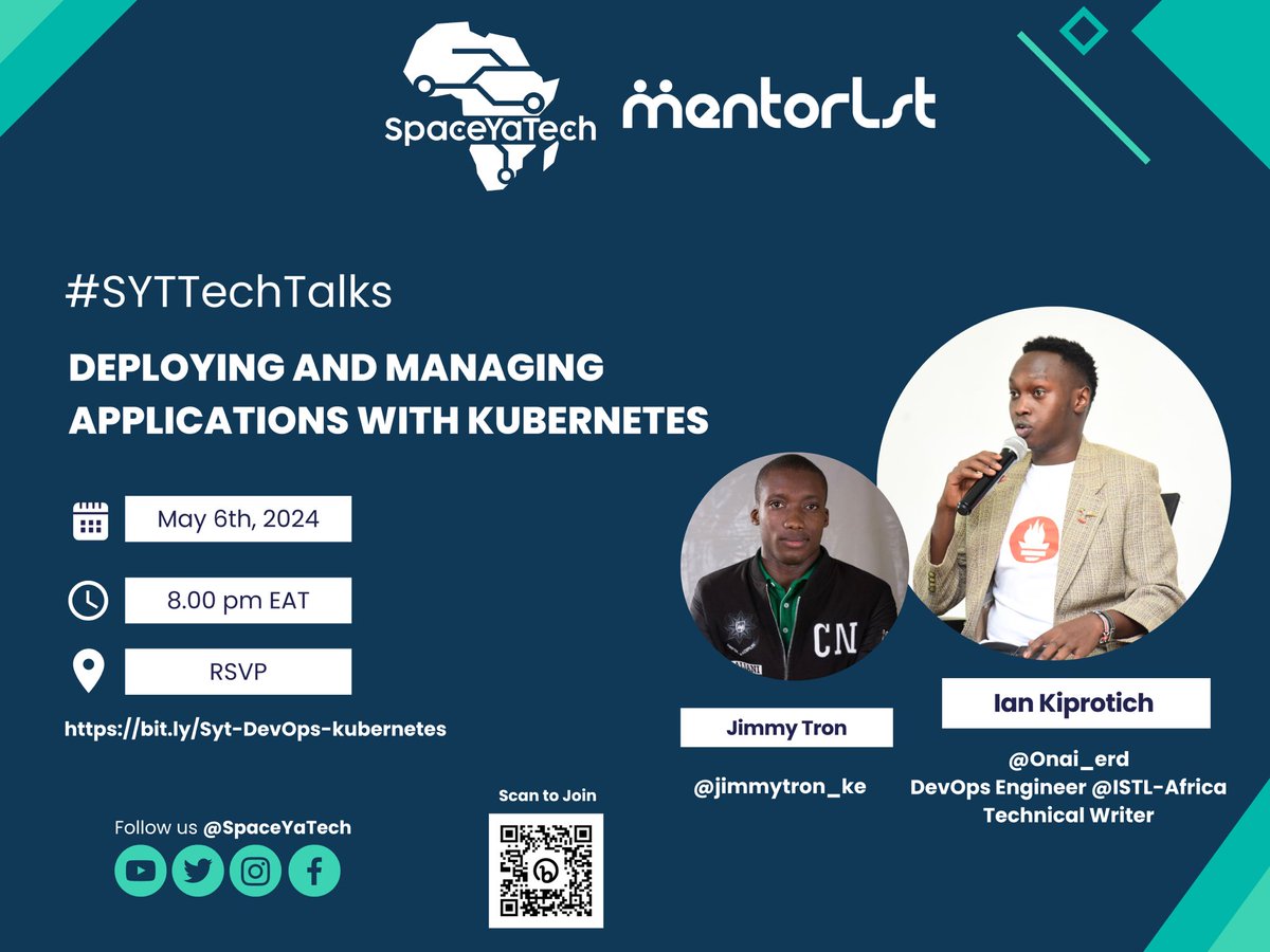 scaling your applications with Kubernetes. 🎓

RSVP: bit.ly/Syt-DevOps-kub…

#SytTechTalks #Kubernetes #ApplicationManagement #TechEnthusiasts #VirtualEvent