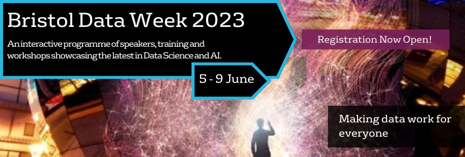 Jean Golding Institute (@jgibristol) on Twitter photo Join us in June <a href="/BristolUni/">University of Bristol</a> for over 30 fantastic free activities for #BristolDataWeek 🎉
Learn to code in Python/R with <a href="/BristolUni_ACRC/">Advanced Computing Research Centre Uni of Bristol</a>, come to a free lunch and meet the team, or join <a href="/Roche/">Roche</a>, <a href="/lv/">LV=</a>, <a href="/a6nya/">a6nya</a> for a morning of talks!
👩🏾💻🤖📊🤩#Datascience #AI
Register down below👇🏿 Join us in June <a href="/BristolUni/">University of Bristol</a> for over 30 fantastic free activities for #BristolDataWeek 🎉
Learn to code in Python/R with <a href="/BristolUni_ACRC/">Advanced Computing Research Centre Uni of Bristol</a>, come to a free lunch and meet the team, or join <a href="/Roche/">Roche</a>, <a href="/lv/">LV=</a>, <a href="/a6nya/">a6nya</a> for a morning of talks!
👩🏾💻🤖📊🤩#Datascience #AI
Register down below👇🏿