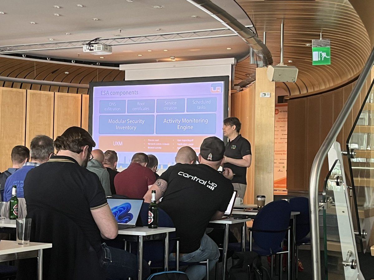 edwingeboers's tweet photo. @E2EVC Nice session by @HelgeKlein “How to rate your environment with the new uberAgent ESA security score” #E2EVC #uberagent #EUC #security #community https://t.co/yqUWVdQLmn