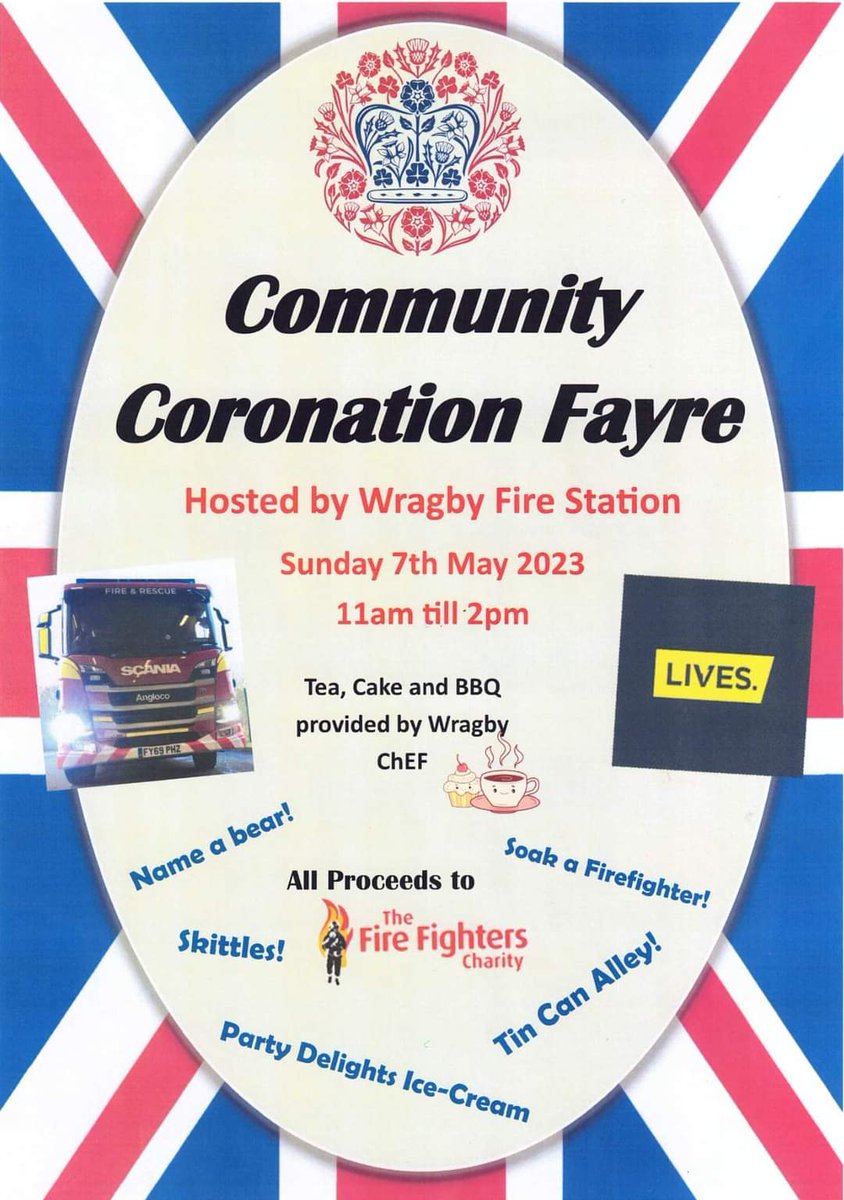 Not sure what to do this weekend? Come and join Wragby firefighters <a href="/LincsFireRescue/">Lincolnshire Fire and Rescue</a> <a href="/BBCRadioLincs/">BBC Lincolnshire</a> #CoronationWeekend #GodSaveTheKing #firefighters #notjustfires