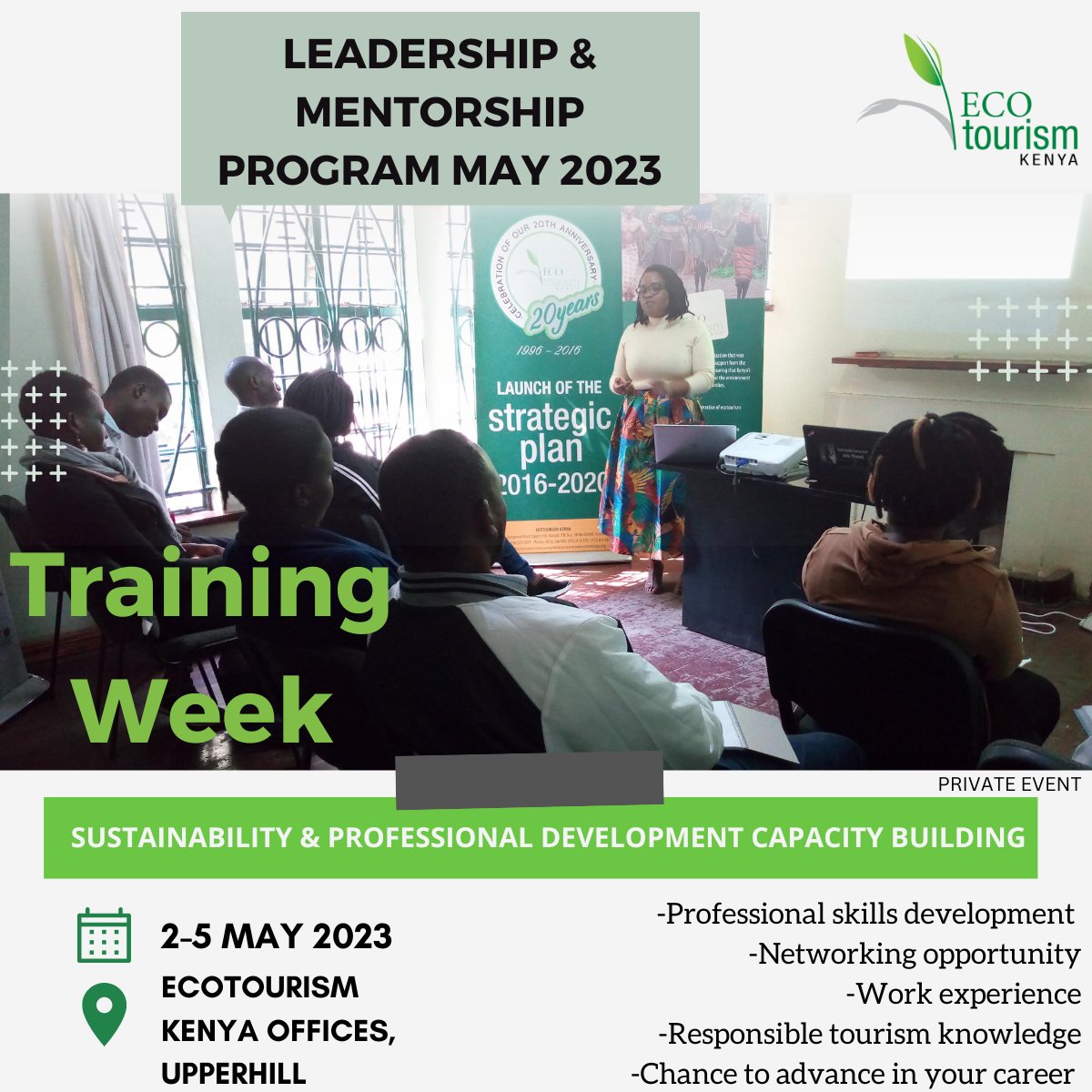 ecotourismkenya's tweet image. We&apos;ve come to the conclusion of the Training week for our Leadership &amp;amp; Mentorship Program☺️

We appreciate this May cohort for keeping the customized and dynamic sessions enjoyable and interactive.

#LMPMay2023 #SustainabilityAmbassadors