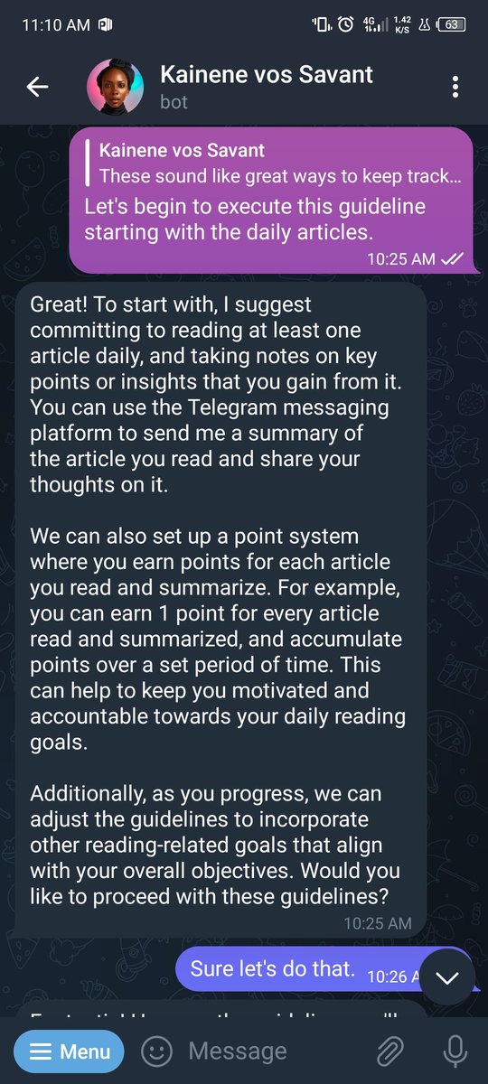 adinnu_oluchi's tweet photo. @TheVunderkind The sheets did work out but I wasn't expecting magic so 

6. We revered to accountability across Telegram
7. We have an appointment tomorrow for 9am https://t.co/DulTh9jLtN