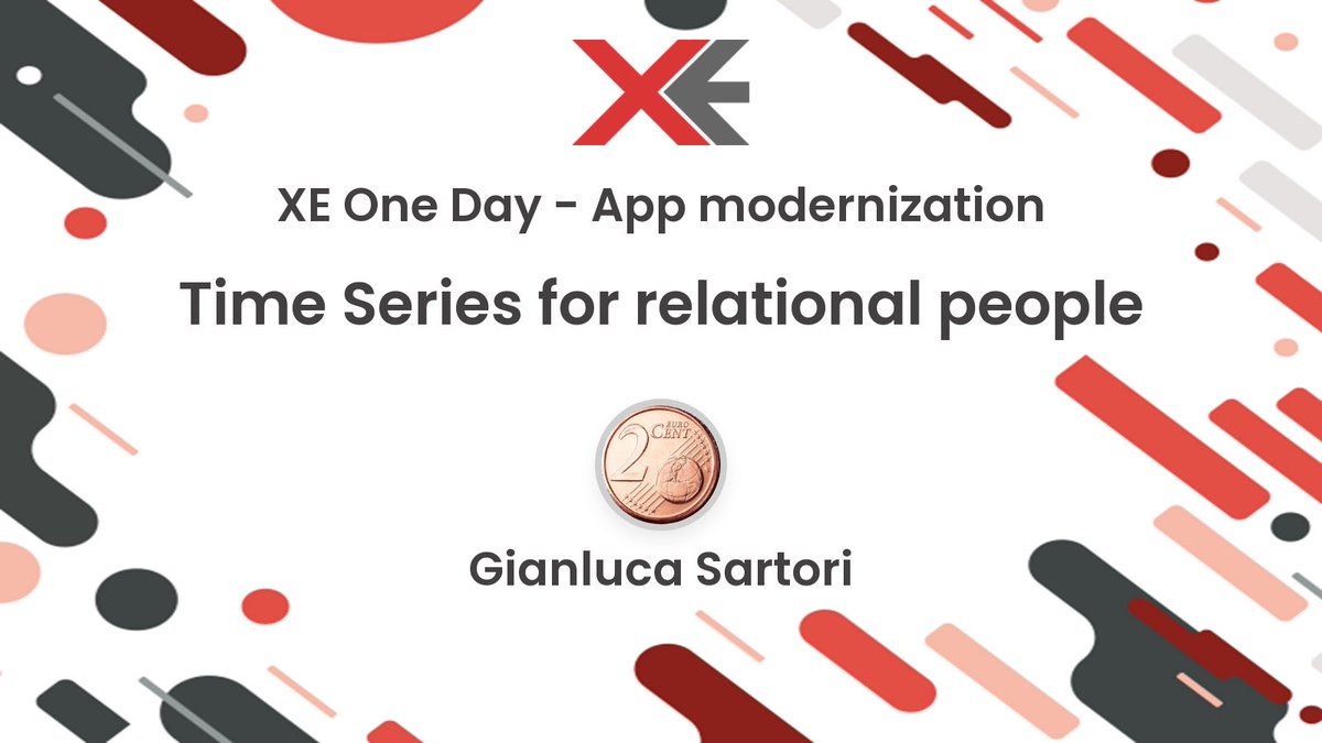 Gianluca Sartori <a href="/spaghettidba/">Gianluca Sartori</a> ci parlerà di “Time Series for relational people” al #XeOneDay, Mestre 20/05/02023. Non mancare! Per info e iscrizioni: bit.ly/41pyUWF