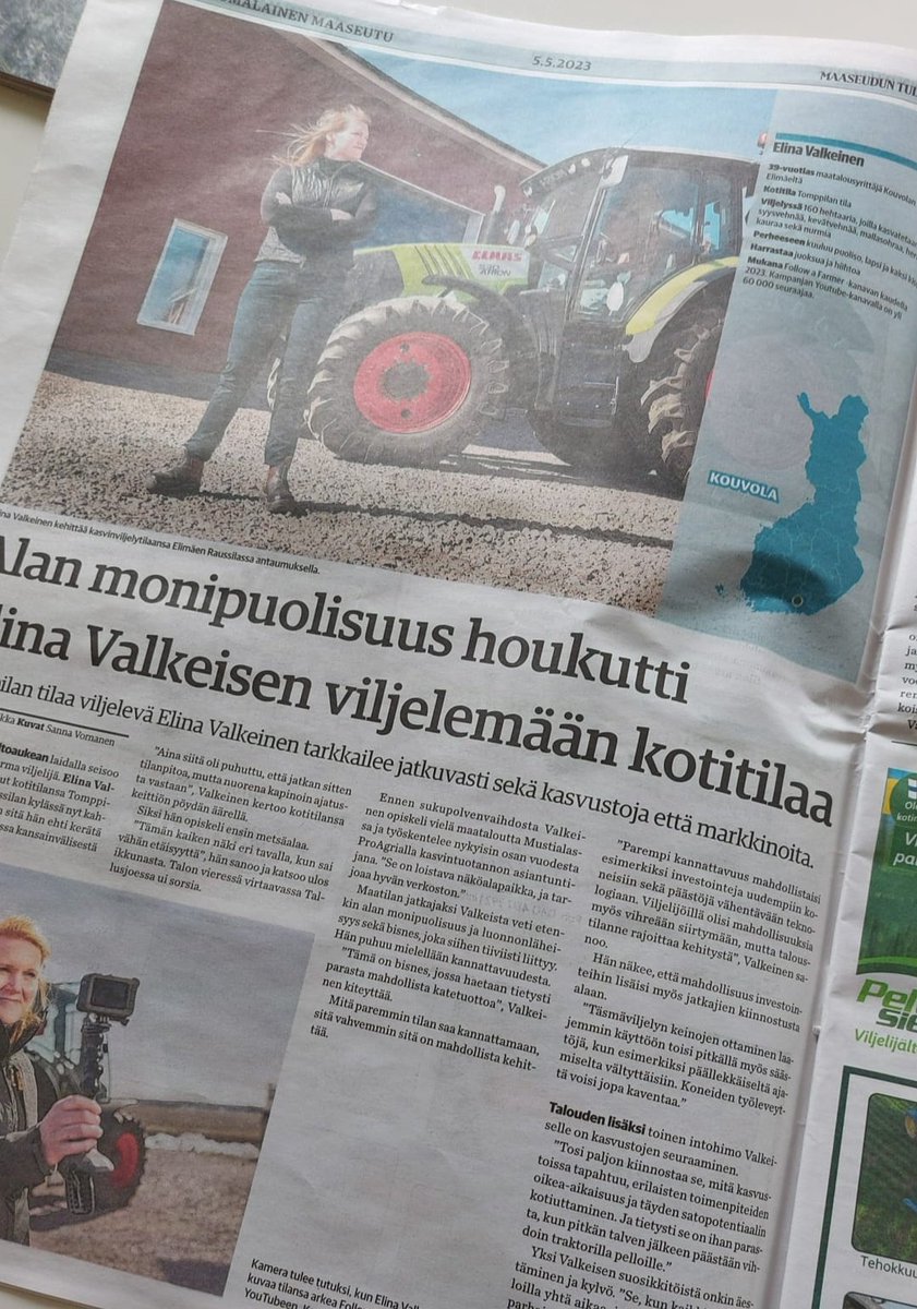 Maaseudun Tulevaisuuden liitteessä Suomalainen Maaseutu 🌱👩‍🌾 Kiitos <a href="/terhi_torikka/">Terhi Torikka</a> ja @SVornanen ⭐⭐⭐⭐⭐