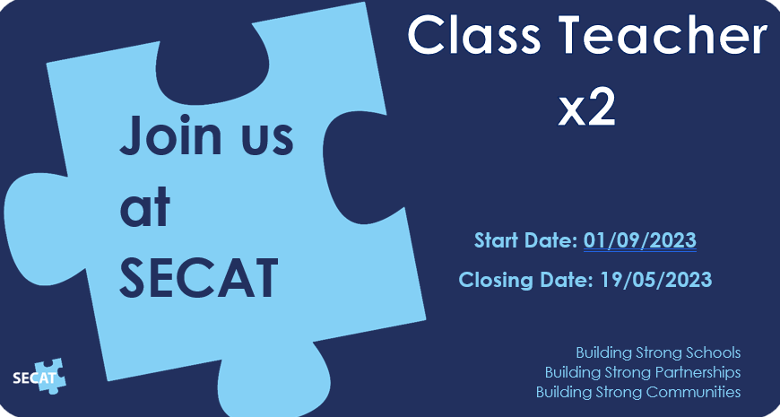 S_E_C_A_T's tweet photo. Thorpedene Primary & Nursery School are searching for two Class Teachers on a fixed term basis for 1 year
The role starts 01/09/2023, and the application closing date is the 19th May 2023 at midday.
#hiring #education #SECAT
https://t.co/zXP45EwDM4 https://t.co/9OwSpaI3s6