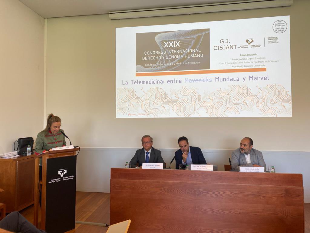 Un placer moderar la Tercera y última sesión del #XXIXCongresoDyGH <a href="/bioderecho_eu/">Derecho y Genoma Humano</a> «Actuaciones efectuadas 
en remoto en el ámbito de 
la biomedicina» 
- Jaime del Barrio (<a href="/jaime_delbarrio/">Jaime del Barrio</a>)
- Joaquín Cayón (<a href="/JoaquinCayon/">Joaquin Cayon</a>)
- Antonio Jesús Quesada (<a href="/CNIC_CARDIO/">CNIC</a>)