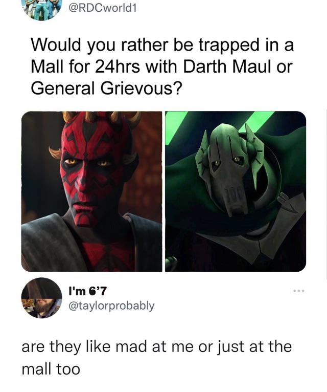 I could totally hang with Maul. redd.it/138fd5j