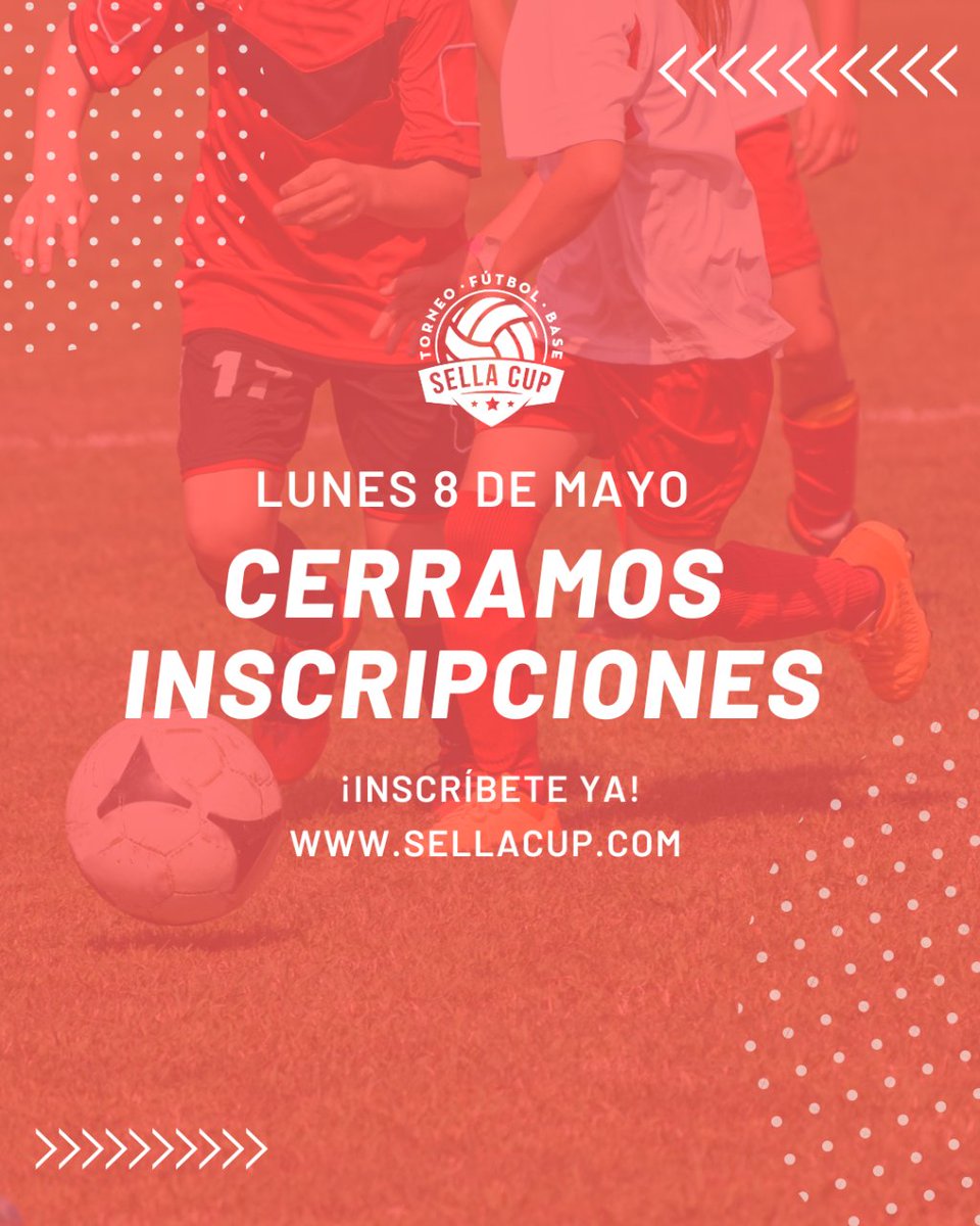 ¡Lunes 8 de mayo 👉 𝐂𝐄𝐑𝐑𝐀𝐌𝐎𝐒 𝐈𝐍𝐒𝐂𝐑𝐈𝐏𝐂𝐈𝐎𝐍𝐄𝐒! 🙌 #SellaCup2023

Inscríbete ya ➡️ sellacup.com/preinscripcion