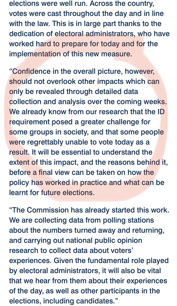 From the Electoral Commission. Look forward to the @ElectoralCommUK allowing councils to quickly publish the number of people turned away in full…