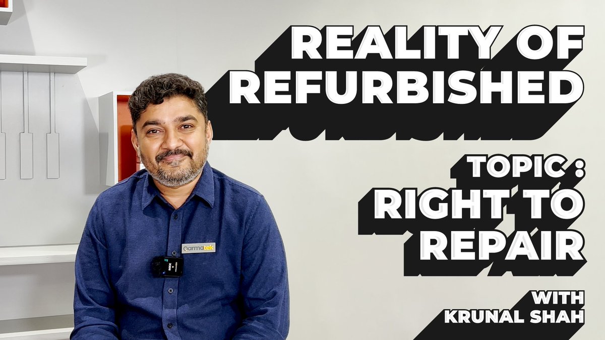 mobex_ind's tweet photo. Right To Repair | Reality of Refurbished (ROR) With Krunal Shah | https://t.co/A70PxdsHPS
Know more why do we need right to repair : https://t.co/TPZo74Qnm4
#RightToRepair #refurbished #renewed #sustainibility #Mobex #initiative #NarendraModi #governmentofindia https://t.co/pjBhSVXKtA