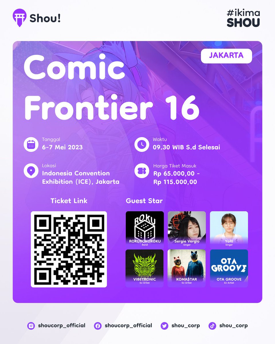 shou_corp's tweet photo. Konnichiwa Minna-san ✨
Event Comifuro16 Akan segera hadir loh~
(1/4)
#CF16 #Comifuro16 #ikimaShou #bunkasai #matsuri #coswalk #cosplay #eventcosplay #eventjepang #eventjepangindonesia #eventpopculture #jpopculture #japanfestival #japaneseevent #japanmatsuri #japanpopculture https://t.co/rEpGDN6fc5