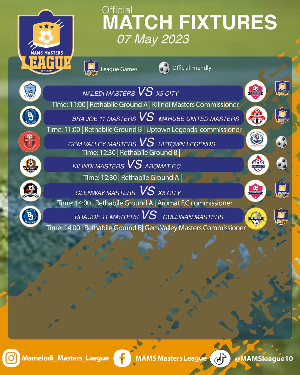 MlMams's tweet photo. Good Day Everyone, please find the fixture for this coming Sunday. 
#mamsmastersleague #MML https://t.co/sJ11bSWmNK
