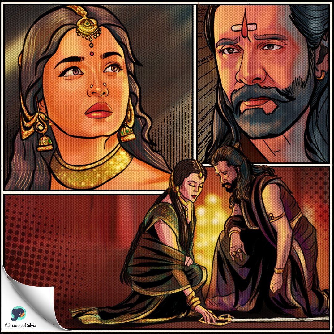 My comic art for the scene of visual splendor in #PonniyinSelvan2 ✨
Nandhini & Karikalan 👑
@AishwaryaSpice  @chiyaanCVF 
#PS2 #CholasAreBack #ChiyaanVikram #Chiyaan #aishwaryaraibacchan # @MadrasTalkies_  @LycaProductions @tipsofficial @tipsmusicsouth #shadesofsilvia