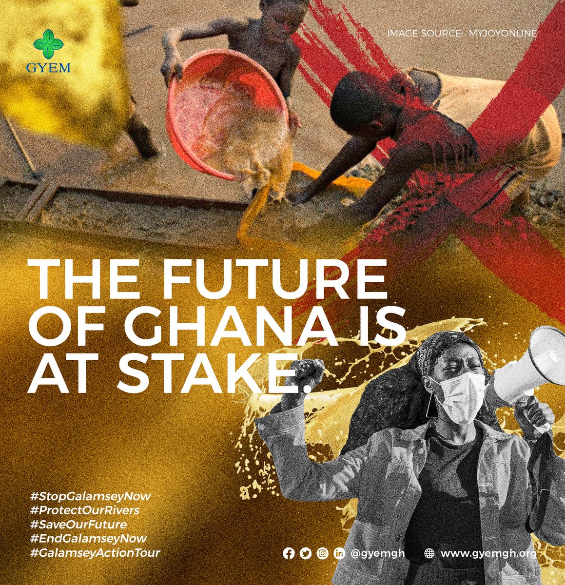 gyemgh's tweet photo. The future of Ghana is at stake. It's time to take action to stop illegal mining and protect our environment. Join the movement with #StopGalamseyNow
#ProtectOurRivers #SaveOurFuture #EndGalamseyNow #GalamseyActionTour https://t.co/SwTh1QieER