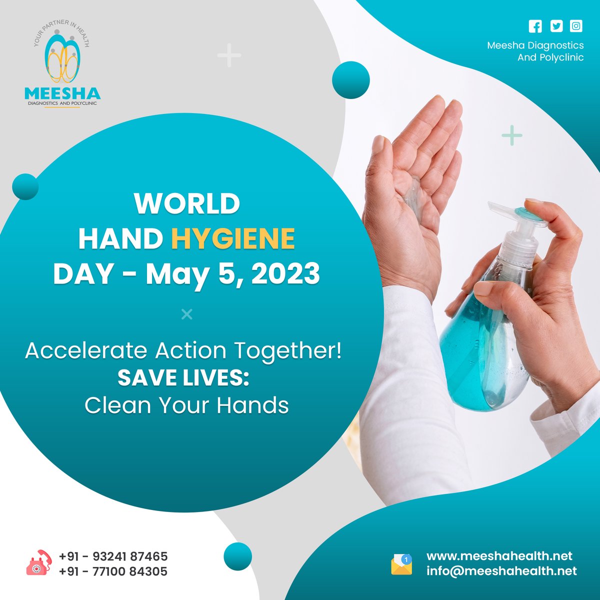 MeeshaInfo's tweet photo. Together,we can accelerate action to prevent infections and antimicrobial resistance in healthcare and build a culture of safety and quality in which hand hygiene improvement is given high priority
Get in touch with us through:+91 93241 87465/77100 84305
 https://t.co/C2eD9pCKfZ https://t.co/3qZiJogcxk