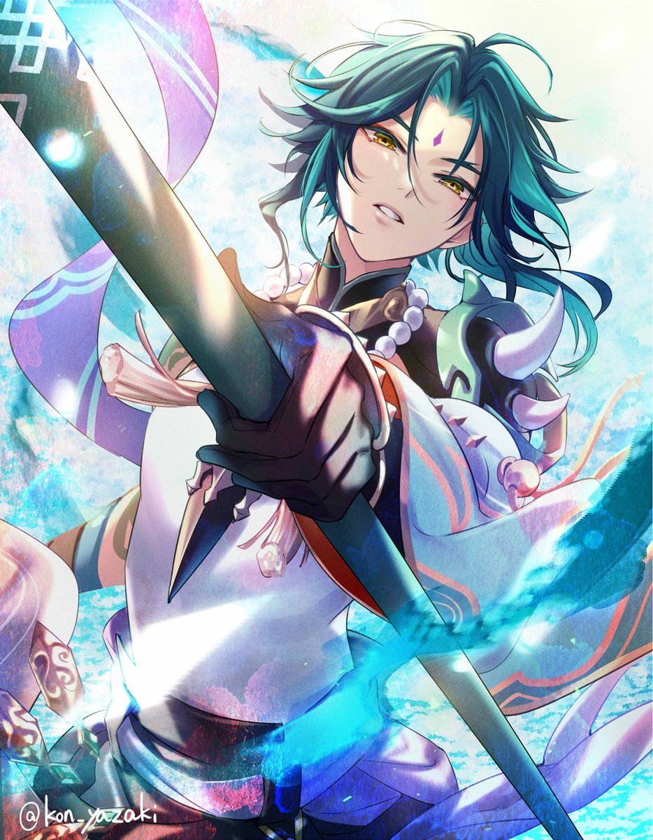魈|ショウ(原神) 「リクエスト絵 魈 #原神 #genshinimpact」|夜咲こんのイラスト