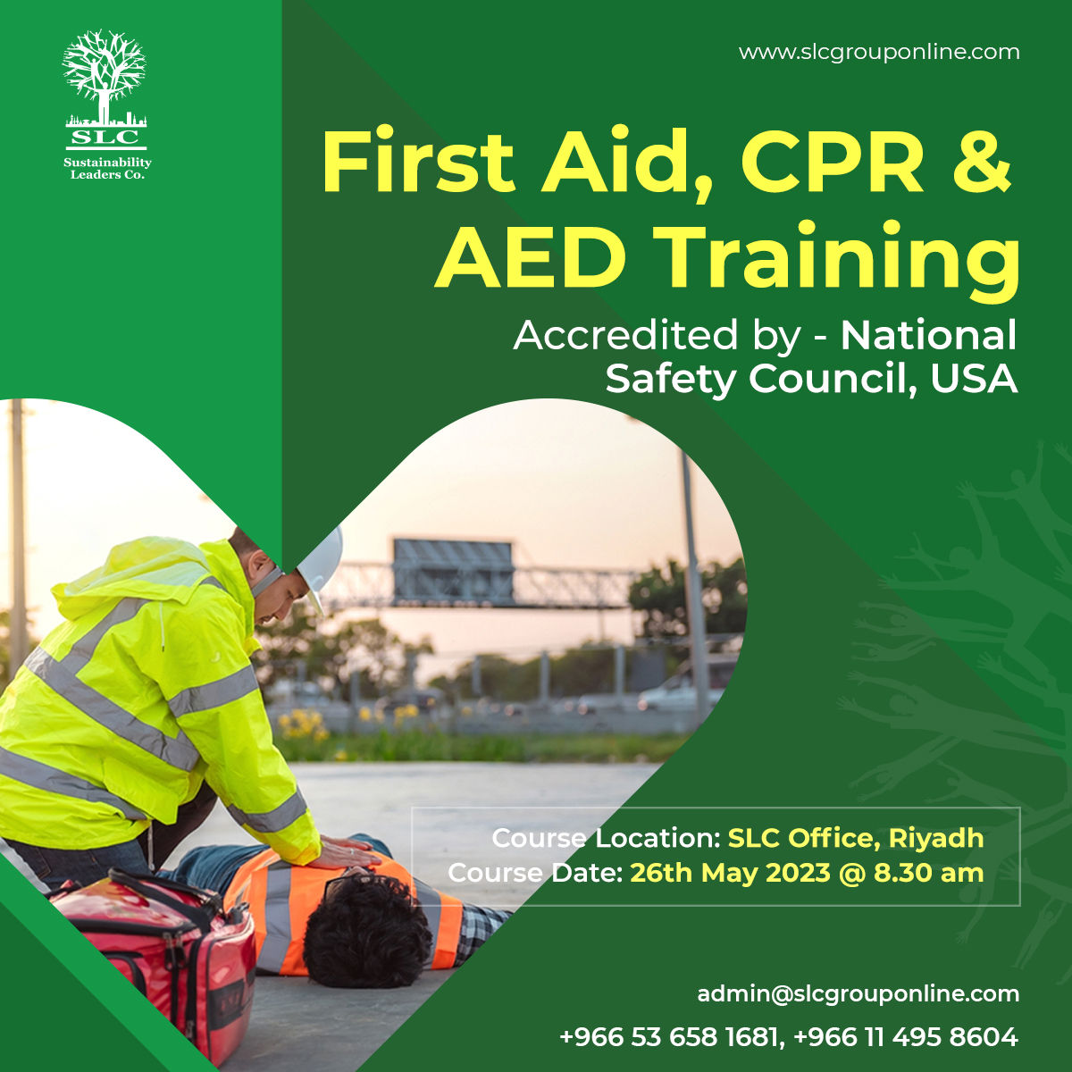 OnlineSlc's tweet image. Start your career with us and become a Life-Saving Professional! Join now on First Aid, CPR &amp;amp; AED Training 
𝑉𝑖𝑠𝑖𝑡🌐slcgrouponline.com
𝐶𝑜𝑛𝑡𝑎𝑐𝑡 𝑢𝑠☎️+966-114958604 or +966-536581681