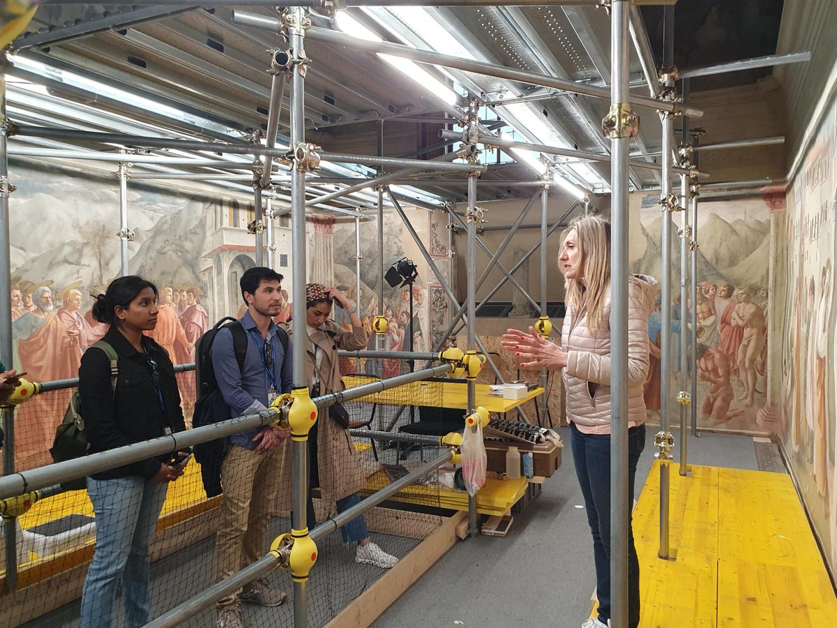 #CBH23 update: stop in the cradle of the Renaissance, Florence⚜️! Participants visited the Brancacci Chapel in Santa Maria del Carmine⛪️The works of Masolino, Masaccio, &amp; Lippi were even more impressive in person, and the restoration work underway was truly remarkable.🖌️