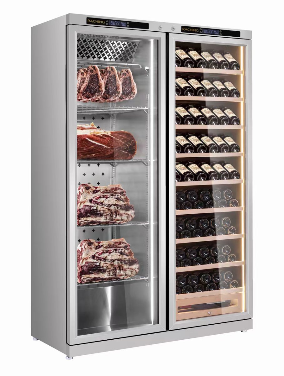 EleanorLiu78's tweet photo. Raching steak dry-age cabinet combines wine cooler, stainless steel double doors cabinet 🔥🔥🔥 https://t.co/C4xclGnefd