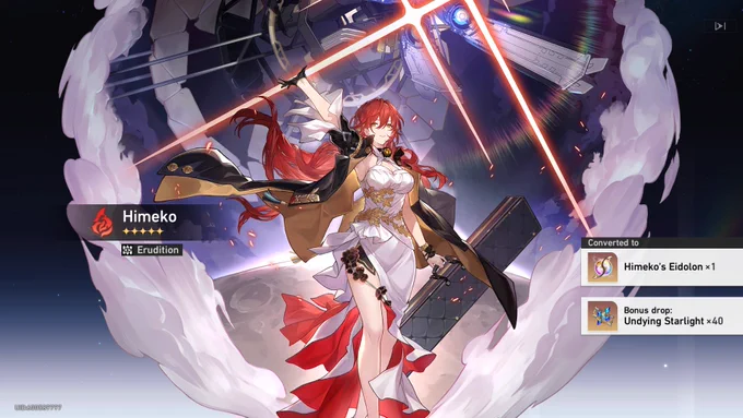 E1 Himeko on Standard pull pog